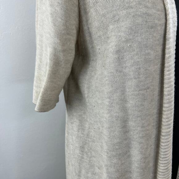 EILEEN FISHER Beige Cardigan Sweater Wool Blend Oversize Open Front S Small - Picture 5 of 9